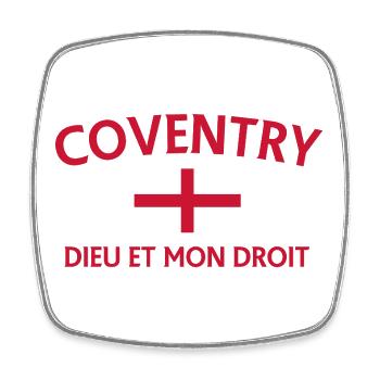 Coventry Cross Design with English Flag - Square fridge magnet - white - Front