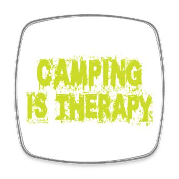 Camping ist Therapie - Viereckiger Kühlschrankmagnet - Weiß - Vorne
