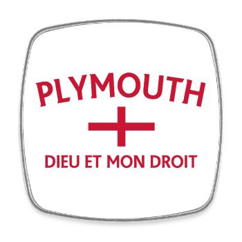 Plymouth Flag Motto - Square fridge magnet - white - Front
