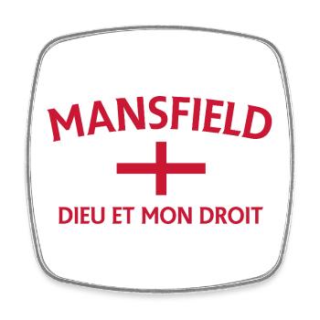 Mansfield Englische Flagge Das Recht Gottes - Viereckiger Kühlschrankmagnet - Weiß - Vorne