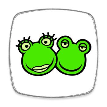 2 grenouilles homme femme aimant couple amis amour équipe - Magnet carré - blanc - Devant