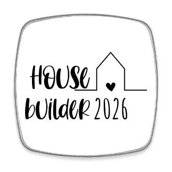 Housebuilder 2026 Gift Dream Home - Viereckiger Kühlschrankmagnet - Weiß - Vorne