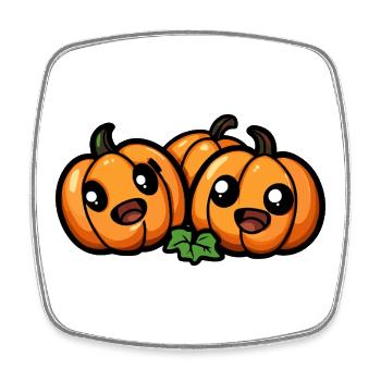 Pumpkin Halloween Cute Comic - Square fridge magnet - white - Front