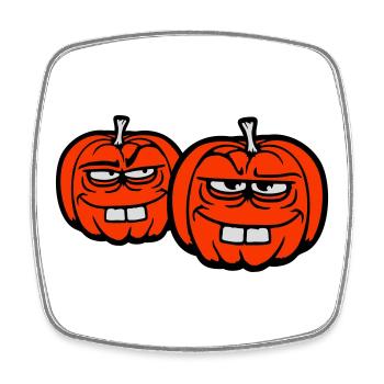 Zwei freche Kürbisse albern lustig Halloween Team - Viereckiger Kühlschrankmagnet - Weiß - Vorne