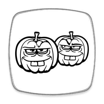 Zwei freche Kürbisse albern lustig Halloween Team - Viereckiger Kühlschrankmagnet - Weiß - Vorne