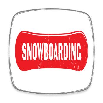 Planche à neige - Magnet carré - blanc - Devant