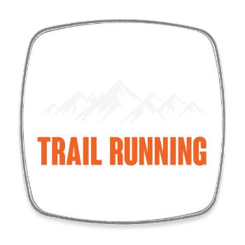 Trail running - Magnet carré - blanc - Devant
