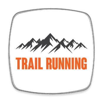 Trail running - Magnet carré - blanc - Devant