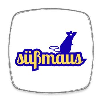 Süßmaus Silhouette Schrift - Viereckiger Kühlschrankmagnet - Weiß - Vorne