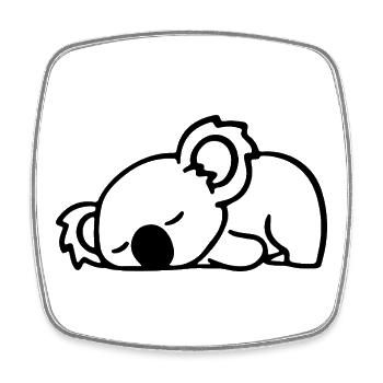 Koala Sketch – Cute Minimalist Animal Motif - Square fridge magnet - white - Front