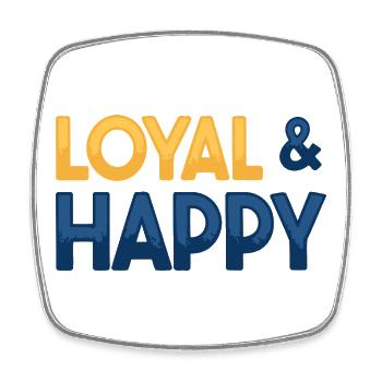 Loyal & glücklich - Viereckiger Kühlschrankmagnet - Weiß - Vorne