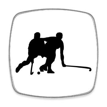 Hockey - Viereckiger Kühlschrankmagnet - Weiß - Vorne