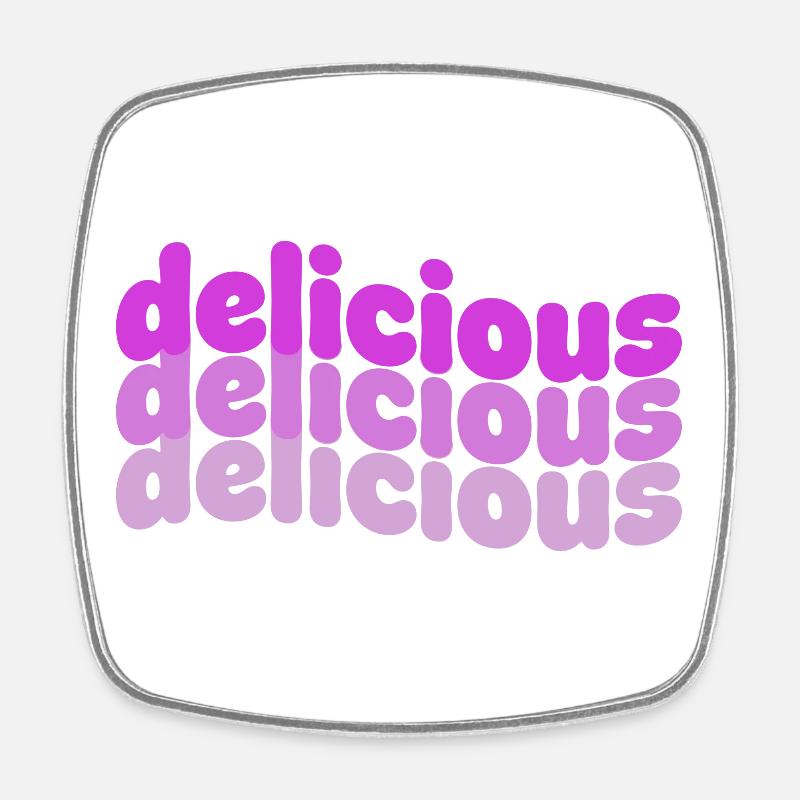 Delicious Typo Gradient Muster - Viereckiger Kühlschrankmagnet - Weiß