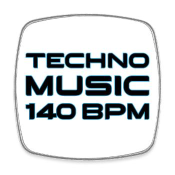 Techno Neon 140 BPM - Square fridge magnet - white - Front