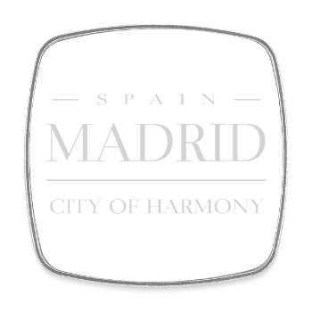 Madrid Espagne - Madrid, la ville de l’harmonie - Magnet carré - blanc - Devant
