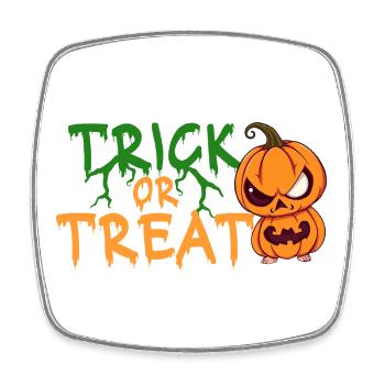 Trick or Treat Halloween Kürbis - Viereckiger Kühlschrankmagnet - Weiß - Vorne