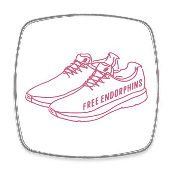 Free Endorphins – Running Motivation Design - Square fridge magnet - white - Front