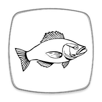 Fisch Fische Angler T-shirt Geschenk - Viereckiger Kühlschrankmagnet - Weiß - Vorne