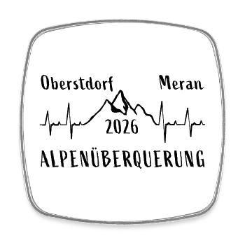 ALPENÜBERQUERUNG 2026 Oberstdorf Meran E5 - Viereckiger Kühlschrankmagnet - Weiß - Vorne