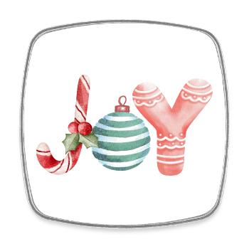 Joy Christmas Scripture Ornament - Square fridge magnet - white - Front