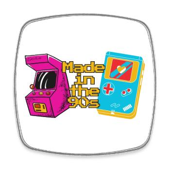 Made in the 90s – Retro Gamer Design - Viereckiger Kühlschrankmagnet - Weiß - Vorne