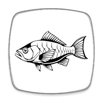 Fish Fish T-shirt Gift Angler - Square fridge magnet - white - Front