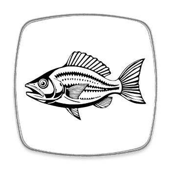Fish Angler T-shirt Gift Angler - Square fridge magnet - white - Front