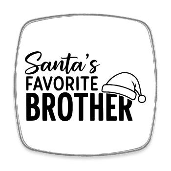 Santa's Favorite Brother - Square fridge magnet - white - Front