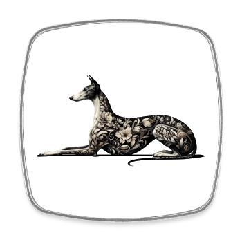 Galgo Embroidery Design - Viereckiger Kühlschrankmagnet - Weiß - Vorne