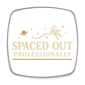 Spacecore Cosmic Humor Galaxy Universe Quote - Square fridge magnet - white - Front