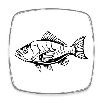 Fish Angler T-shirt Gift Angler - Square fridge magnet - white - Front