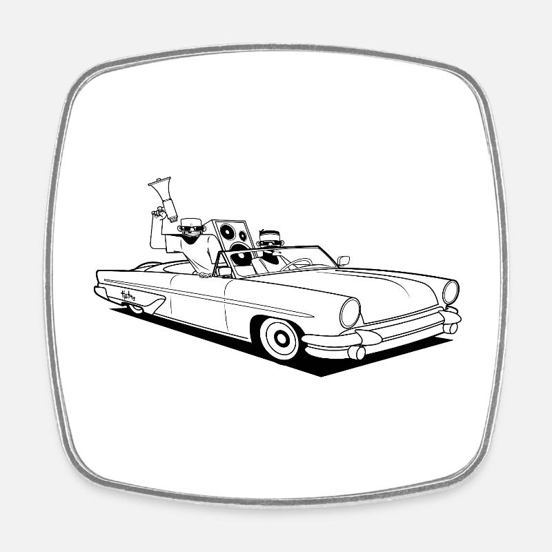 DriveBy - Square fridge magnet - white