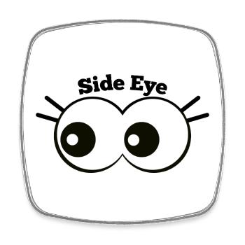 Side Eye Cartoon Augenwitz - Viereckiger Kühlschrankmagnet - Weiß - Vorne