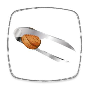 Noyer dans un casse-noisette – motif classique de Noël - Magnet carré - blanc - Devant