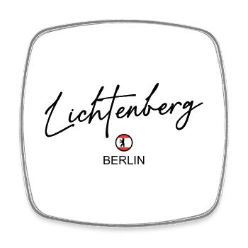 Lichtenberg - Drapeau de Berlin - Ours de Berlin - Magnet carré - blanc - Devant