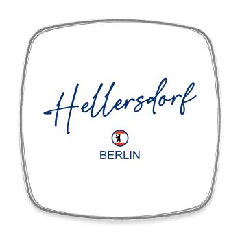 Hellersdorf - Berlin Flag - Berlin Bear - Square fridge magnet - white - Front