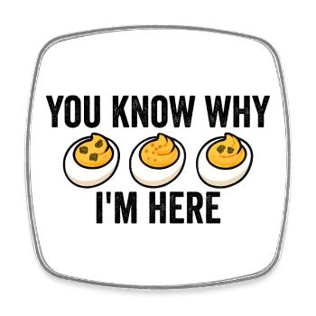 You know why I'm here: Thanksgiving Sink - Square fridge magnet - white - Front