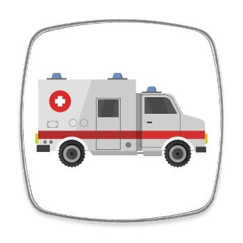 Ambulance - Square fridge magnet - white - Front