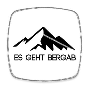 Es geht bergab Mountainbike Downhill - Viereckiger Kühlschrankmagnet - Weiß - Vorne