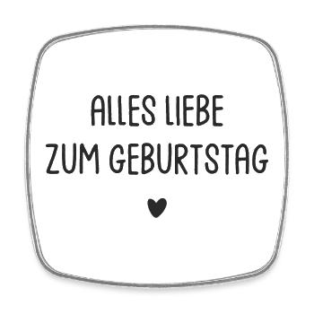 Alles Liebe Zum Geburtstag Herz - Viereckiger Kühlschrankmagnet - Weiß - Vorne