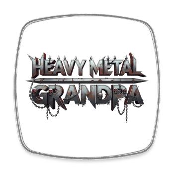 Heavy Metal Grandpa - Square fridge magnet - white - Front