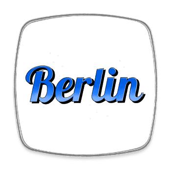 Berlin - Viereckiger Kühlschrankmagnet - Weiß - Vorne