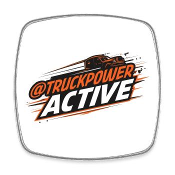 Logo de conduite active TruckPower - Magnet carré - blanc - Devant