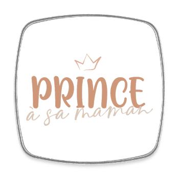 Prince to his mother - Square fridge magnet - white - Front