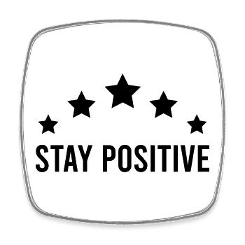 Stay_positive_stars - Square fridge magnet - white - Front