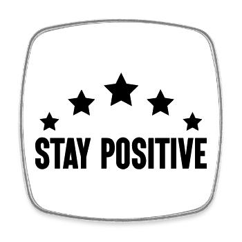 Stay positive star - Viereckiger Kühlschrankmagnet - Weiß - Vorne