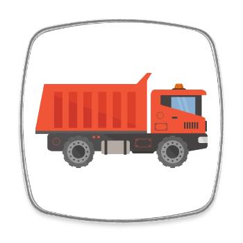 Camion - Magnet carré - blanc - Devant