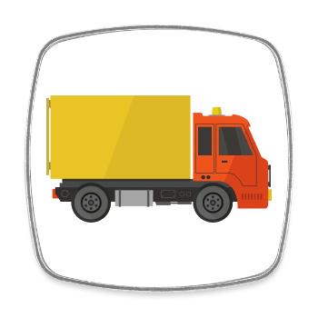 Lieferauto - Viereckiger Kühlschrankmagnet - Weiß - Vorne