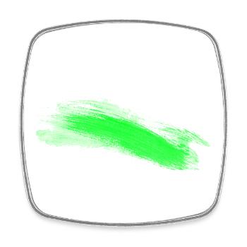 Green Brush Stroke Abstract - Square fridge magnet - white - Front