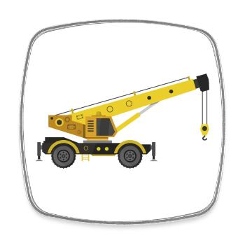 Crane truck - Square fridge magnet - white - Front